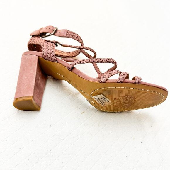 Vince Camuto Wechilla Purple Lavender Suede Leather Strappy Heel Sandal Size 10 - Picture 3 of 6